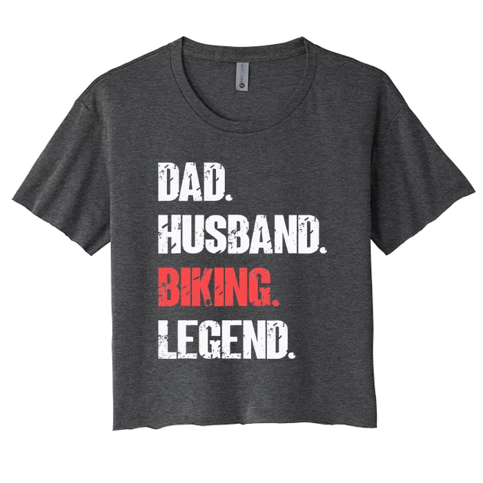 Vintage Dad Husband Biking Legend Women's Crop Top Tee