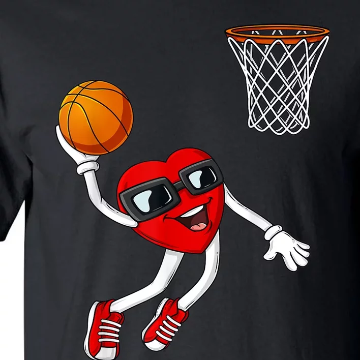 Valentines Day Heart Dunking Basketball Boys Girls K.i.d.s Tall T-Shirt