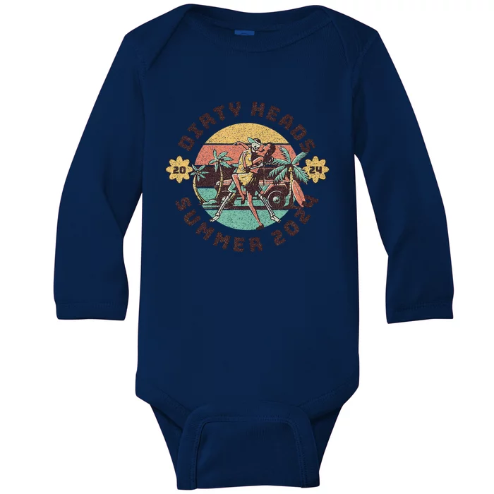 Vintage Dirty Heads Retro Baby Long Sleeve Bodysuit