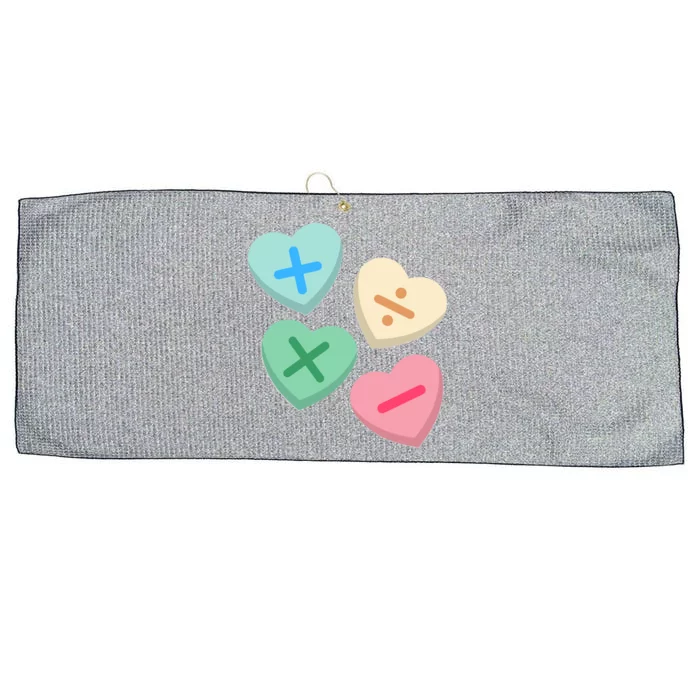 Valentine's Day Hearts With Math Symbols Gift Large Microfiber Waffle Golf Towel