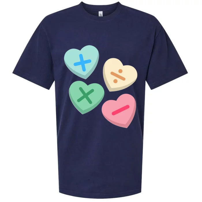 Valentine's Day Hearts With Math Symbols Gift Sueded Cloud Jersey T-Shirt