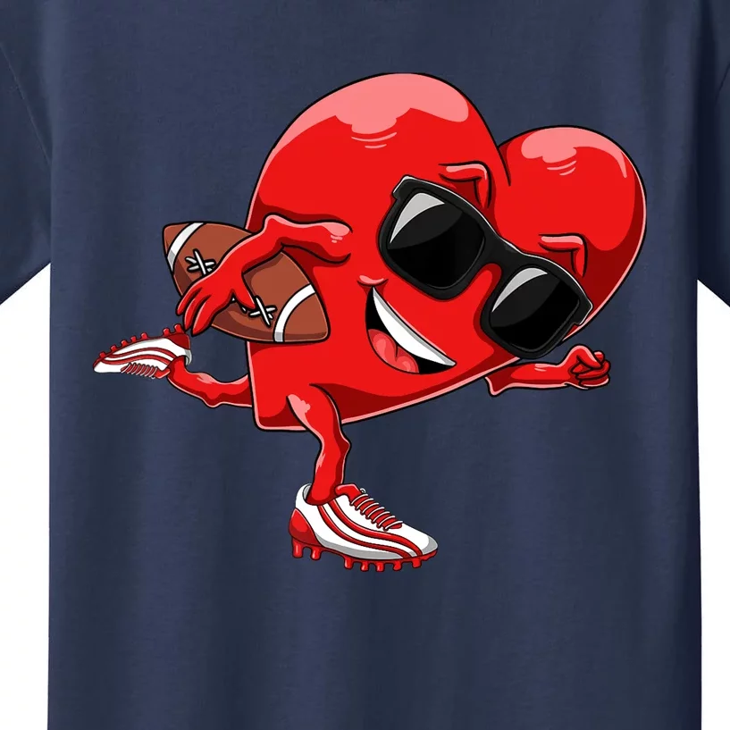 Valentines Day Heart American Football Sports Kids T-Shirt