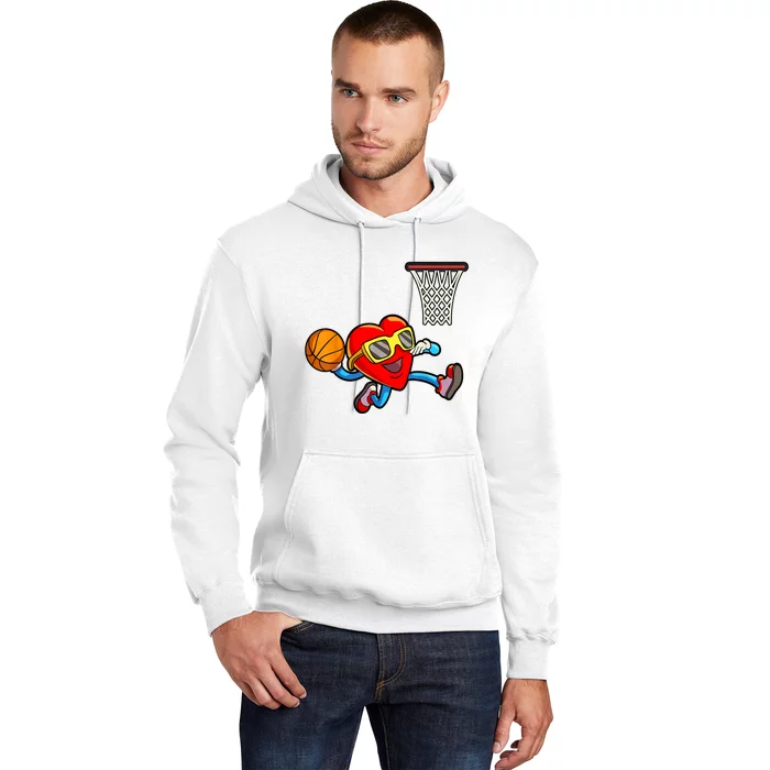 Valentines Day Heart Dunking Basketball Hoodie