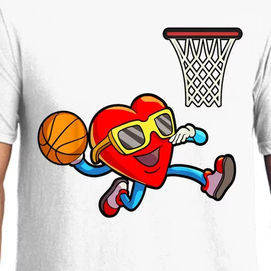 Valentines Day Heart Dunking Basketball Pajama Set