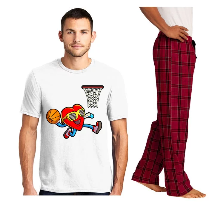 Valentines Day Heart Dunking Basketball Pajama Set