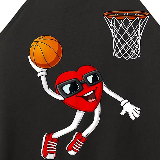 Valentines Day Heart Dunking Basketball Boys Girls Kids Women’s Perfect Tri Rocker Tank