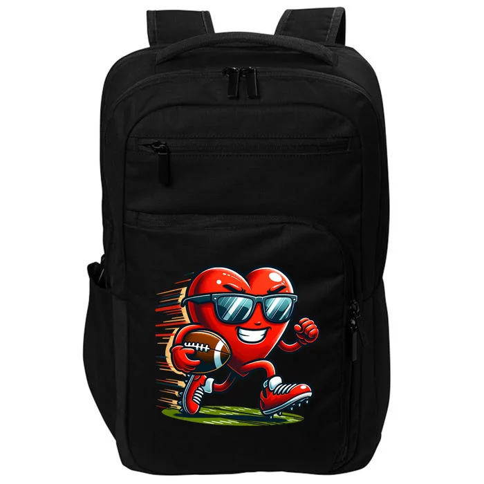 ValentineS Day Heart Team Football Player Impact Tech Backpack