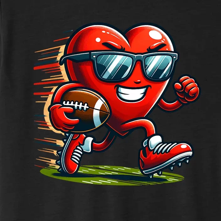 ValentineS Day Heart Team Football Player ChromaSoft Performance T-Shirt