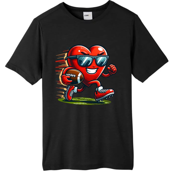 ValentineS Day Heart Team Football Player ChromaSoft Performance T-Shirt