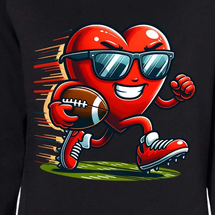 ValentineS Day Heart Team Football Player Womens California Wash Sweatshirt