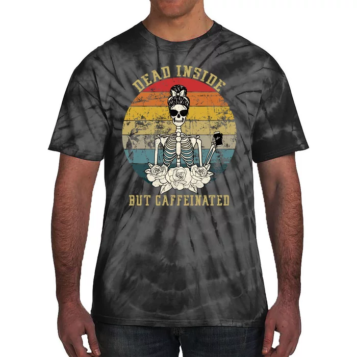 Vintage Dead Inside But Caffeinated Tie-Dye T-Shirt