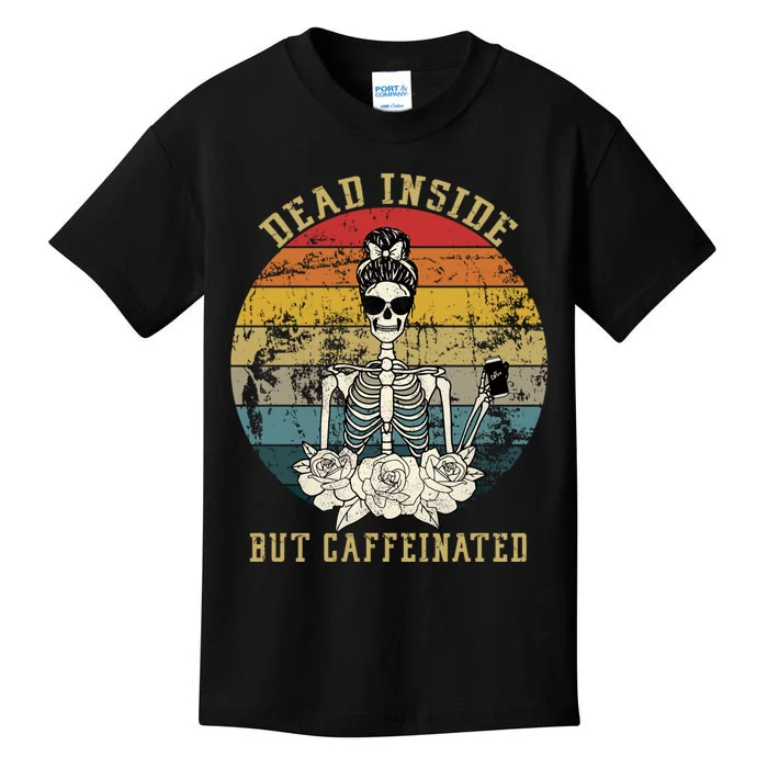 Vintage Dead Inside But Caffeinated Kids T-Shirt