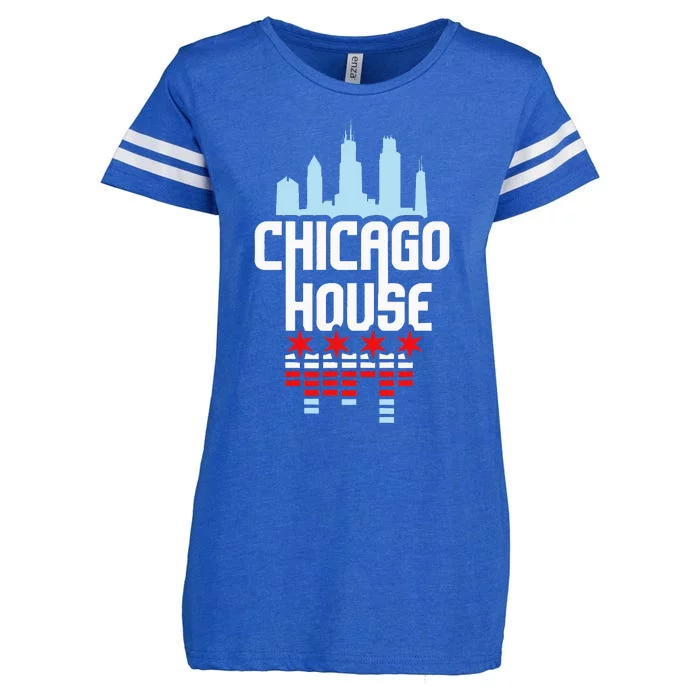 Vintage Dj I Chicago House Music Enza Ladies Jersey Football T-Shirt