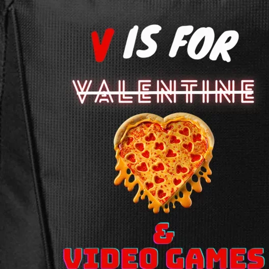 V Day Is For Pizza And Video Game Lovers Gift City Backpack