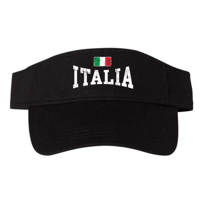 Vintage Distressed Italia Flag Italy Italian Family Group Valucap Bio-Washed Visor