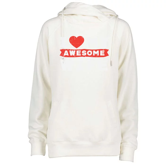 Valentines Day I Love My Awesome Wife Couple Matching Gift Womens Funnel Neck Pullover Hood