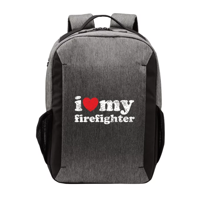 Vintage Distressed I Love My Firefighter Gift Vector Backpack