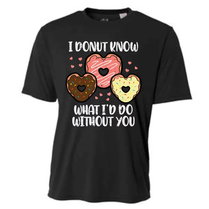 Valentines Day I Donut Know Funny Gift Cooling Performance Crew T-Shirt