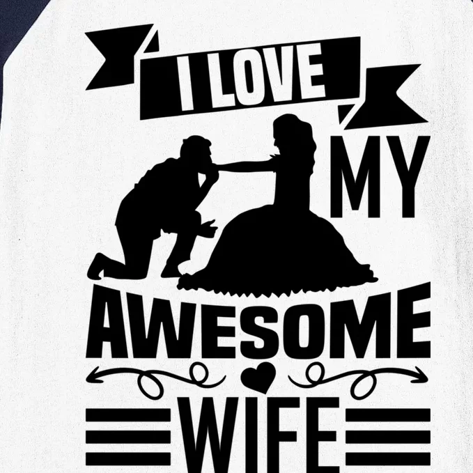 Valentine's Day I Love My Awesome Wife Gift Baseball Sleeve Shirt