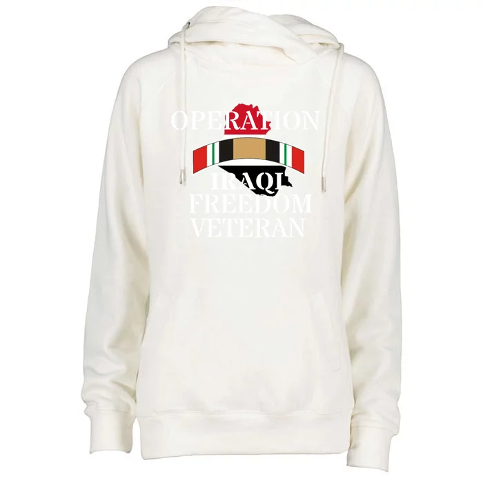 Veterans Day Iraq War Service Ribbon Iraq War Veteran Cool Gift Womens Funnel Neck Pullover Hood