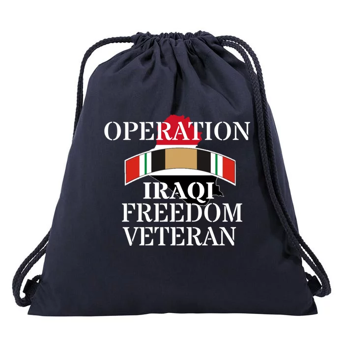 Veterans Day Iraq War Service Ribbon Iraq War Veteran Cool Gift Drawstring Bag