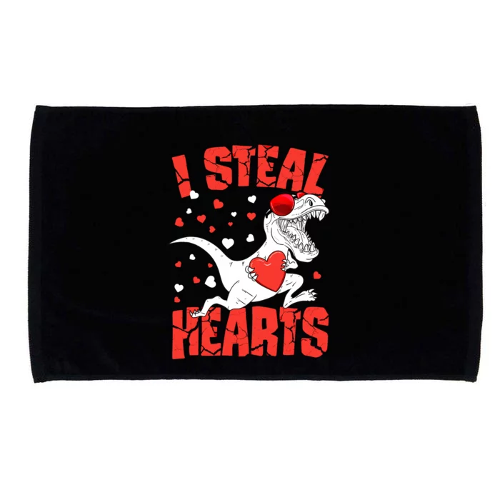 Valentines Day I Steal Hearts TRex Microfiber Hand Towel