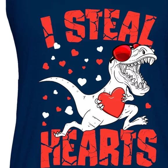 Valentines Day I Steal Hearts TRex Ladies Essential Flowy Tank