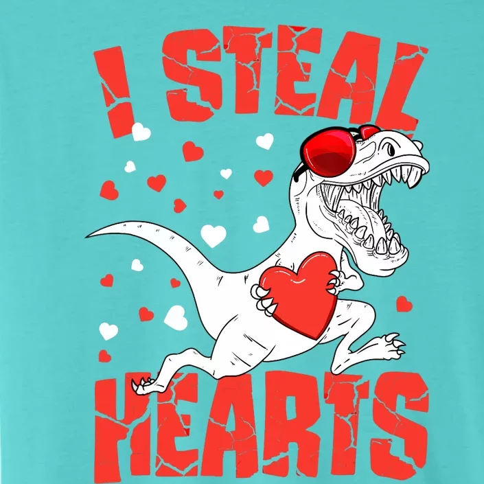 Valentines Day I Steal Hearts TRex ChromaSoft Performance T-Shirt