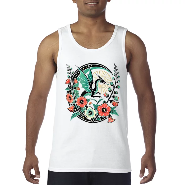 Vintage Dragon Illustration Dragon Lovers Tank Top