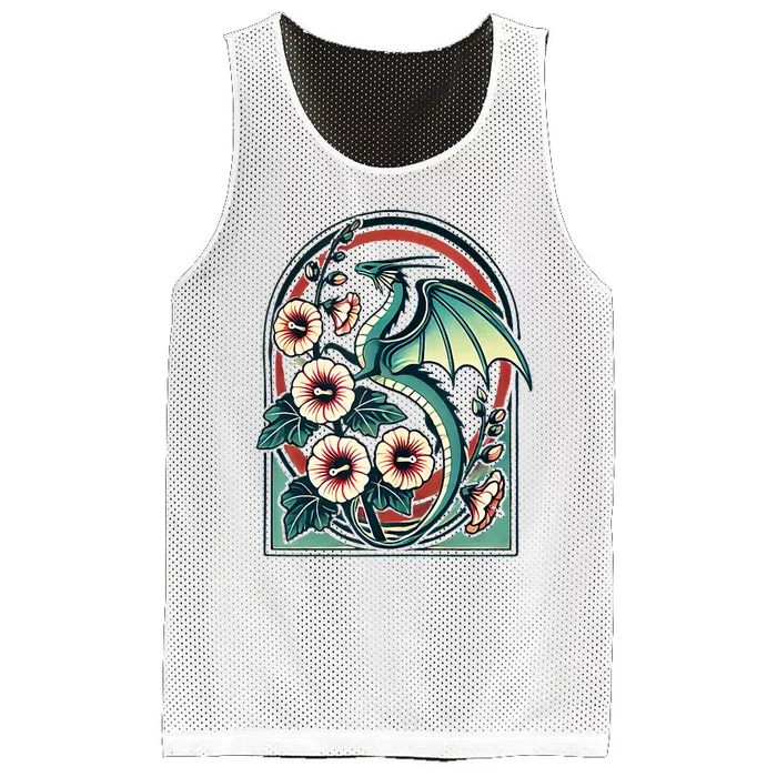 Vintage Dragon Illustration Dragon Lovers Mesh Reversible Basketball Jersey Tank