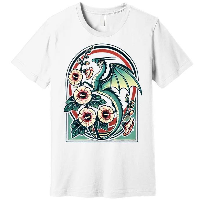 Vintage Dragon Illustration Dragon Lovers Premium T-Shirt