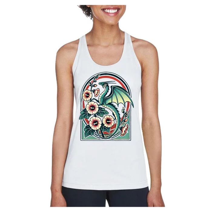 Vintage Dragon Illustration Dragon Lovers Women's Racerback Tank