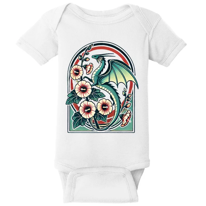 Vintage Dragon Illustration Dragon Lovers Baby Bodysuit