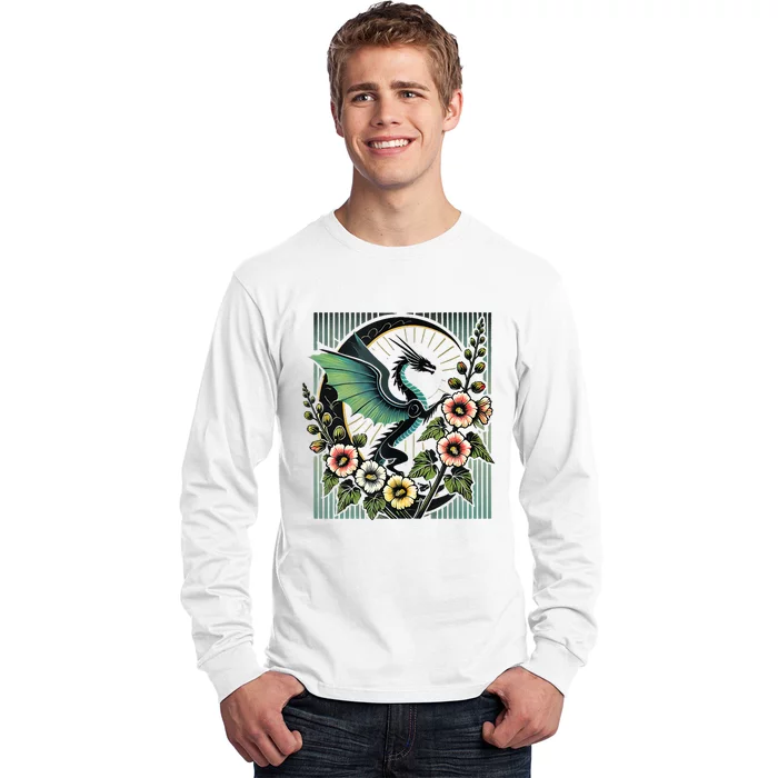 Vintage Dragon Illustration Dragon Lovers Long Sleeve Shirt