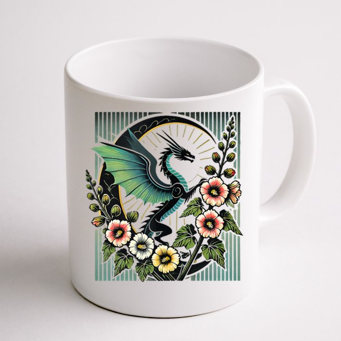 Vintage Dragon Illustration Dragon Lovers Front & Back Coffee Mug