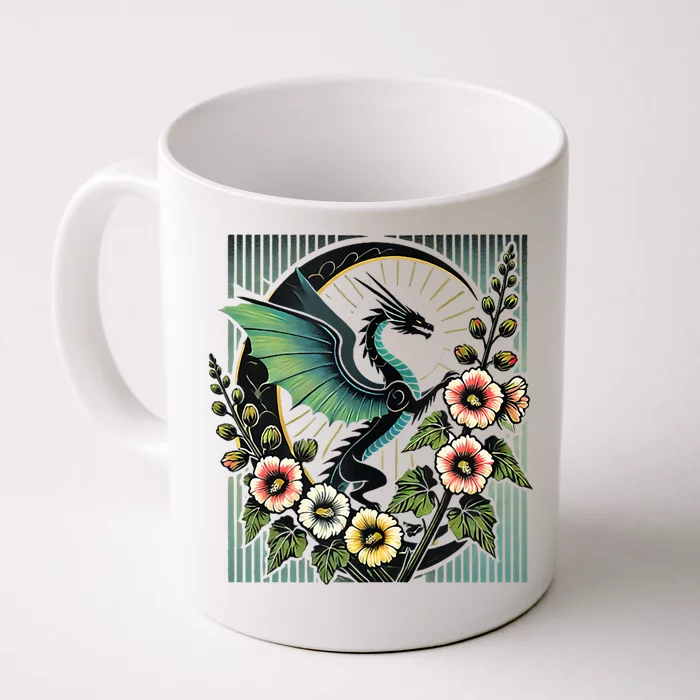 Vintage Dragon Illustration Dragon Lovers Front & Back Coffee Mug