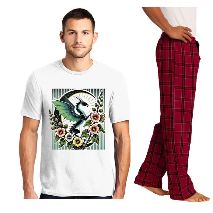 Vintage Dragon Illustration Dragon Lovers Pajama Set