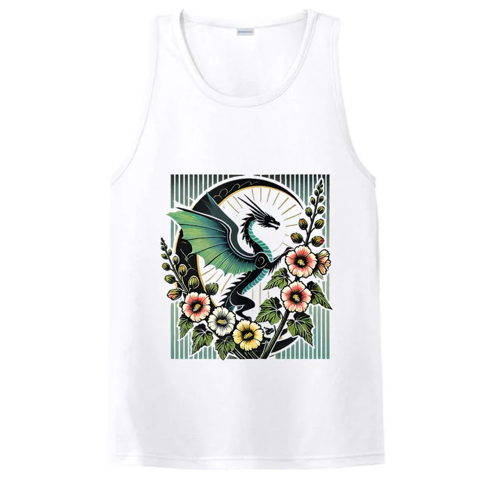 Vintage Dragon Illustration Dragon Lovers Performance Tank