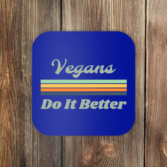 Vegans Do It Better Summer Retro 70s Vintage Style Cute Gift Coaster