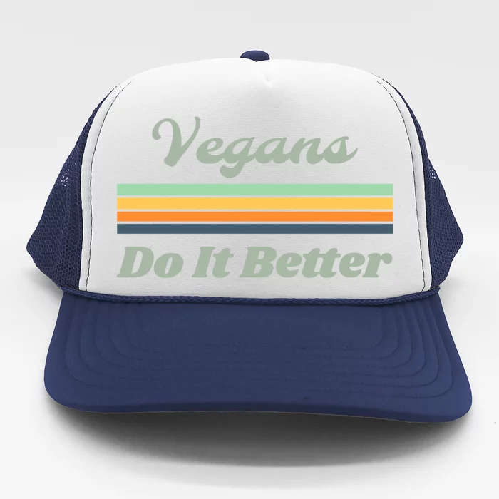 Vegans Do It Better Summer Retro 70s Vintage Style Cute Gift Trucker Hat