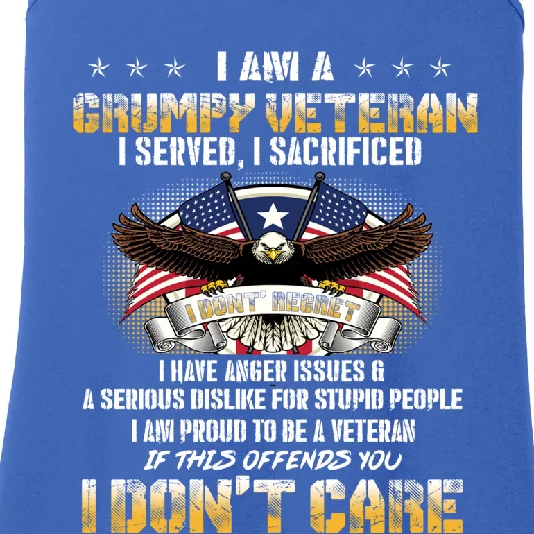 Veterans Day I Am A Grumpy Old Veteran I Served I Sacrificed Meaningful Gift Ladies Essential Tank