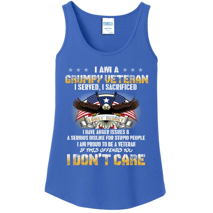 Veterans Day I Am A Grumpy Old Veteran I Served I Sacrificed Meaningful Gift Ladies Essential Tank