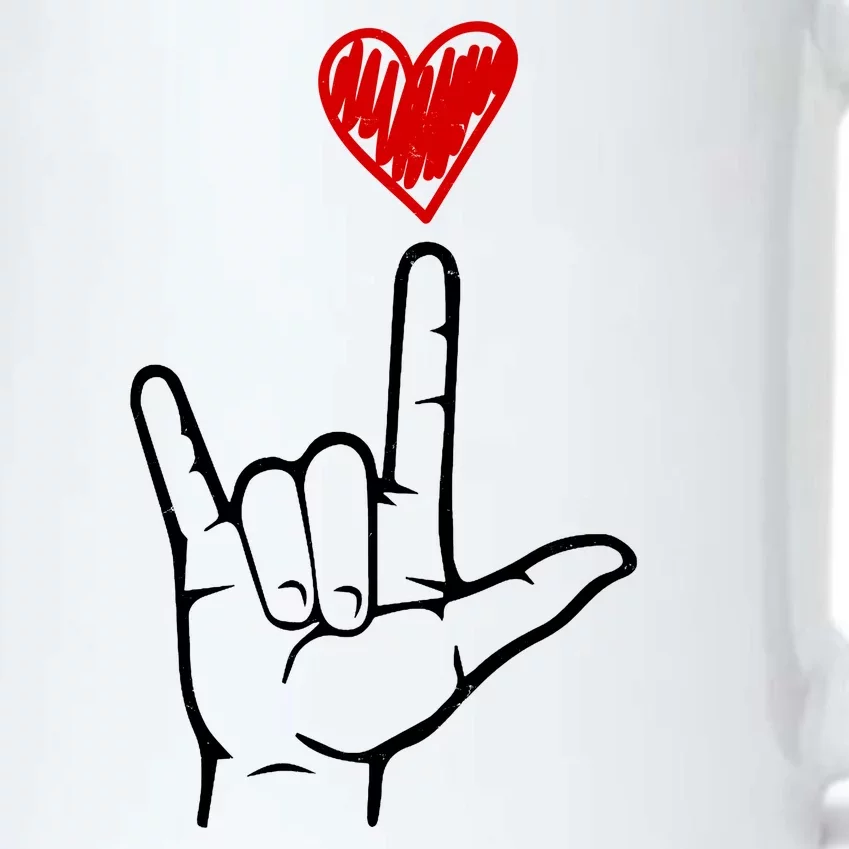 Valentines Day I Love You Hand Sign Asl Black Color Changing Mug