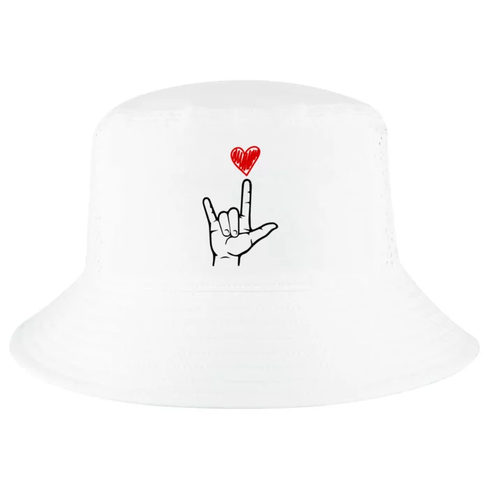 Valentines Day I Love You Hand Sign Asl Cool Comfort Performance Bucket Hat