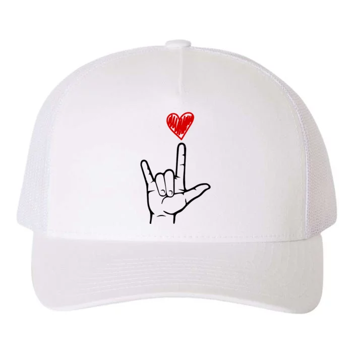 Valentines Day I Love You Hand Sign Asl Yupoong Adult 5-Panel Trucker Hat