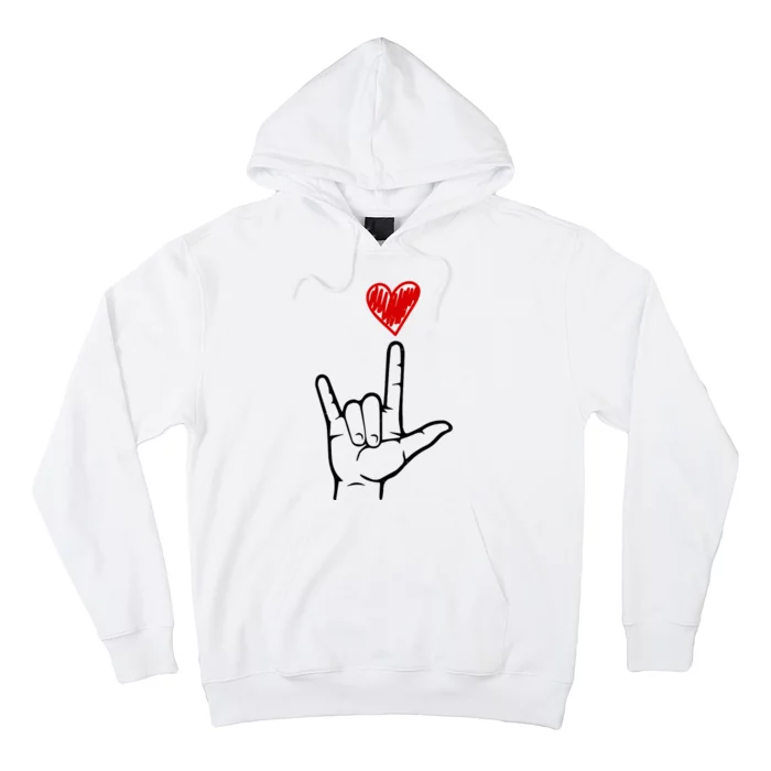 Valentines Day I Love You Hand Sign Asl Hoodie