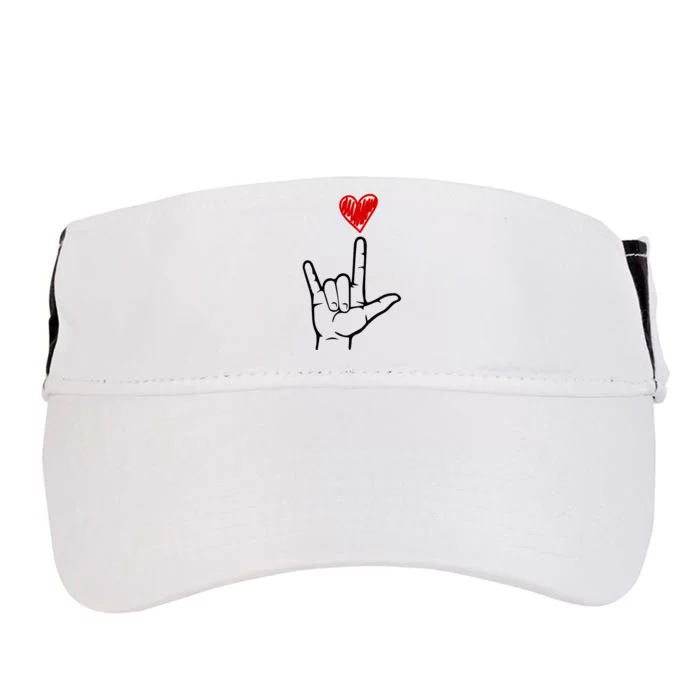 Valentines Day I Love You Hand Sign Asl Adult Drive Performance Visor