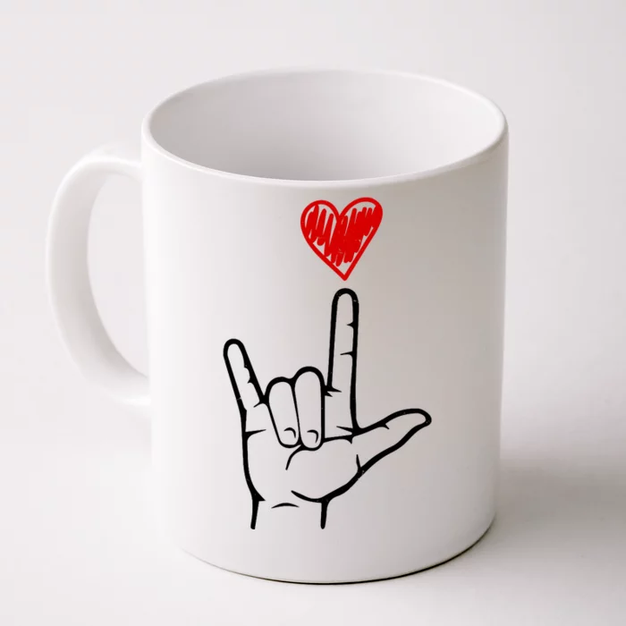 Valentines Day I Love You Hand Sign Asl Front & Back Coffee Mug