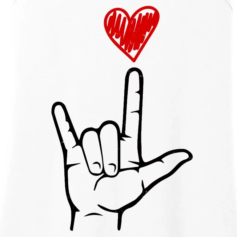 Valentines Day I Love You Hand Sign Asl Ladies Essential Tank