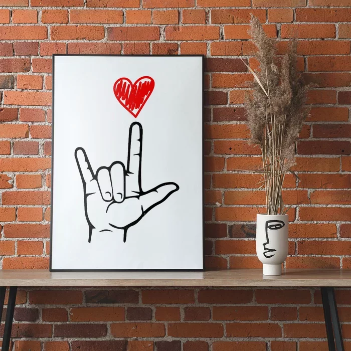 Valentines Day I Love You Hand Sign Asl Poster